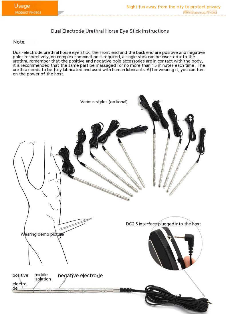Men's Electric Shock Penis Ring Urethral Plug with Remote Control - Adult Wellness