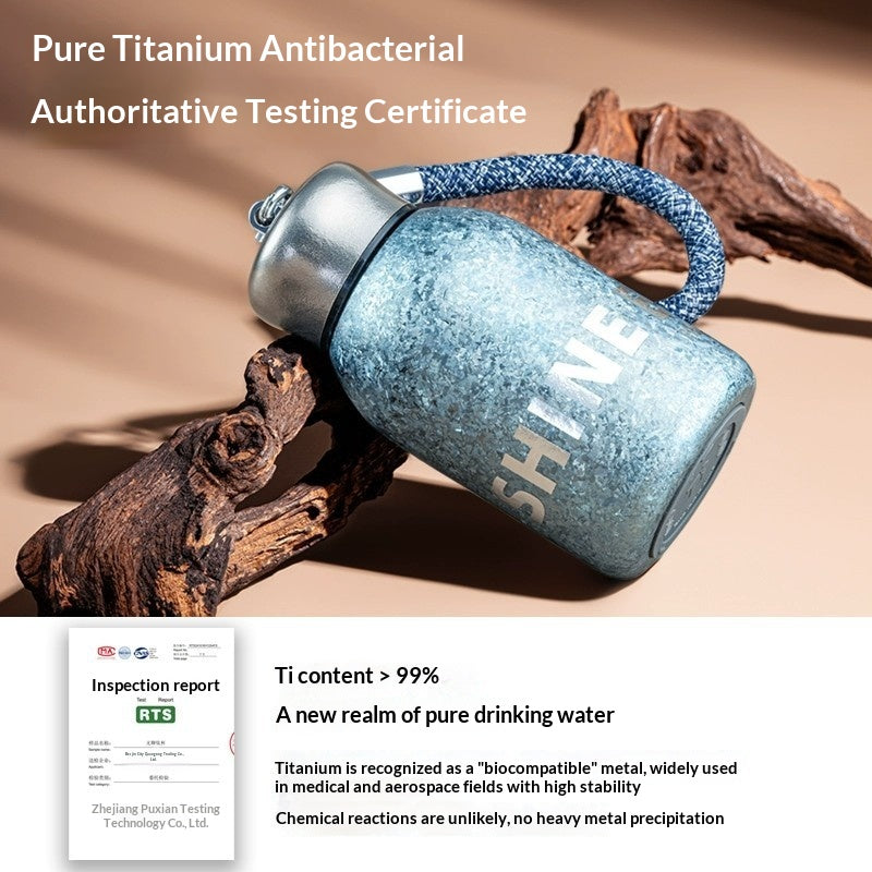Insulated Water Bottle with Titanium Interior - Compact, Portable, Keeps Drinks Hot or Cold