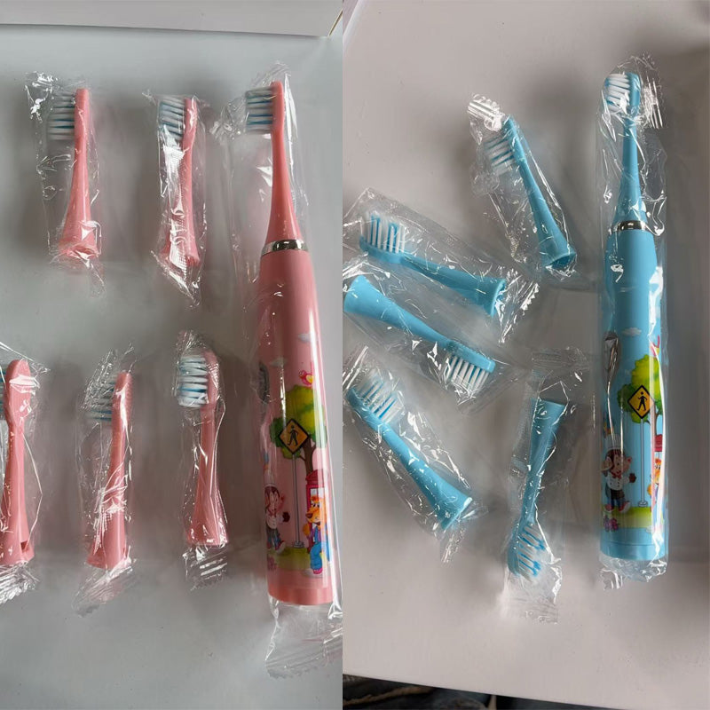 Kids Sonic Electric Toothbrush - Waterproof with 6 Replaceable Brush Heads