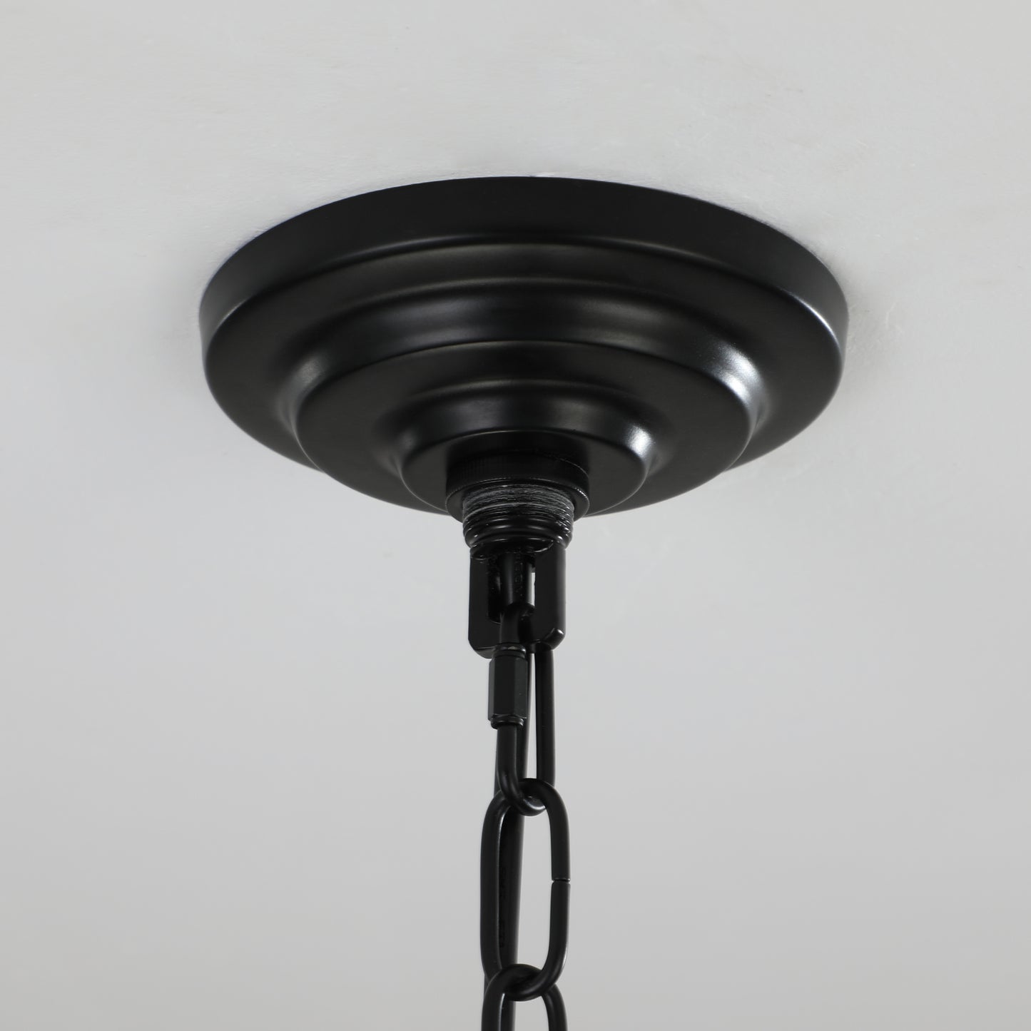Modern 8-Light Black & Chrome Pendant Chandelier - Adjustable
