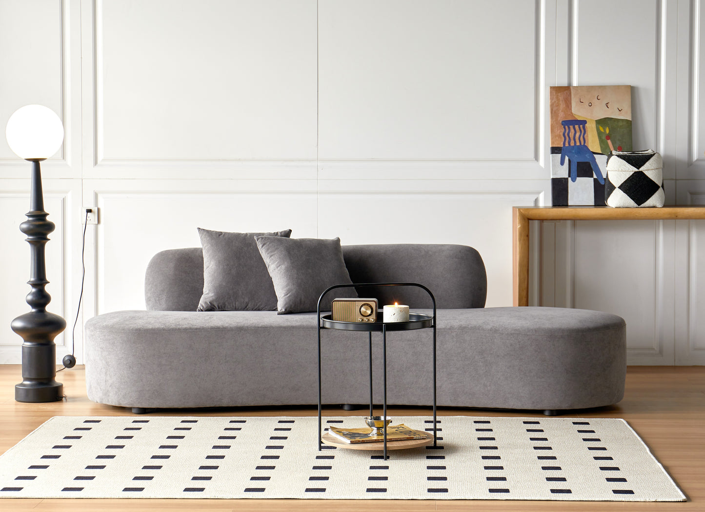 90 Curved Sofa With Throw Pillows, 4 Seater Luxury Velvet Couch Half
