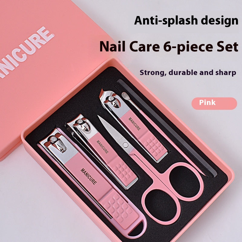 Nail Clippers Set 6 Pieces Anti-Splash Large Opening Manicure Tool