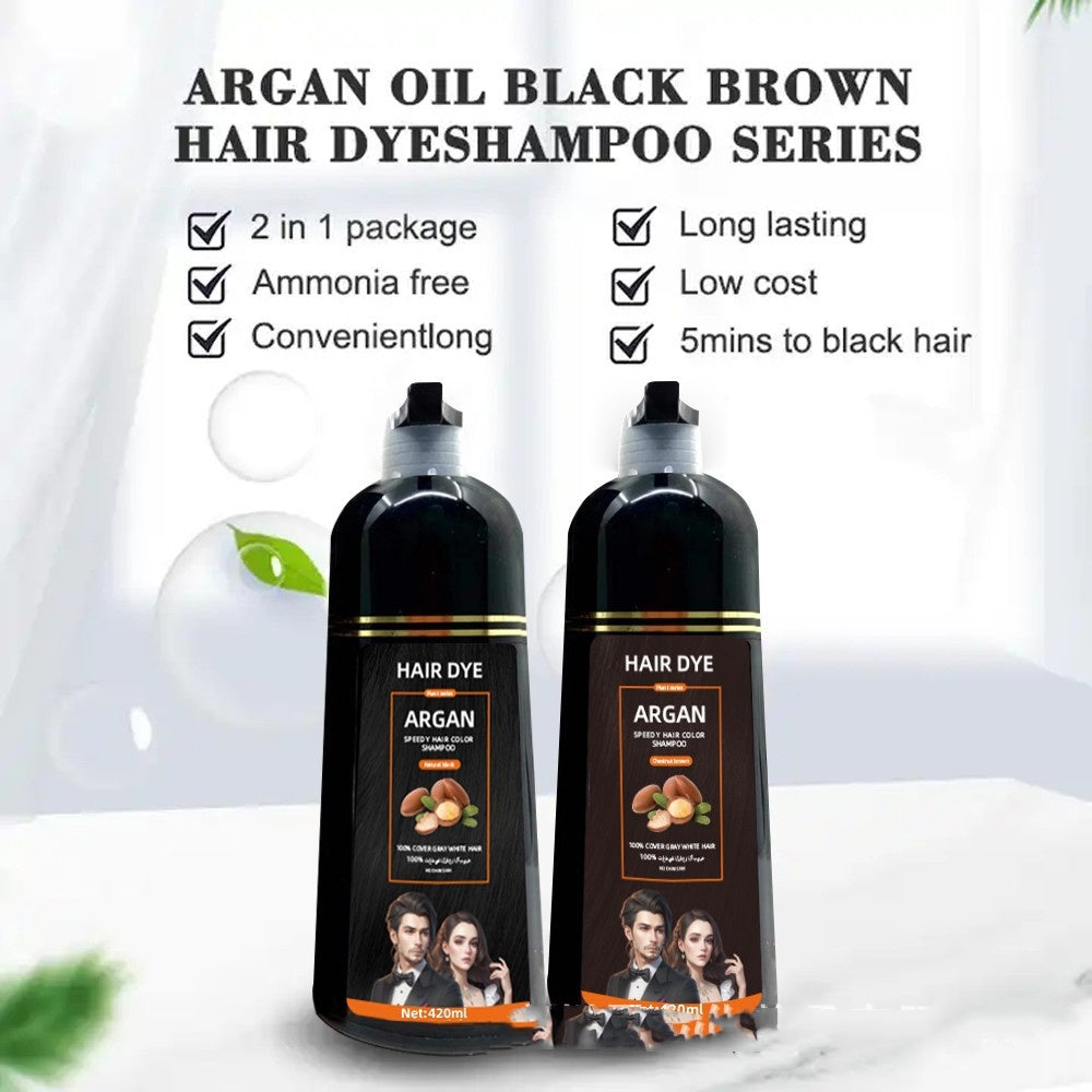 Black Hair Dye Cream 420ml - Bubble Black Hair Color for Home Use