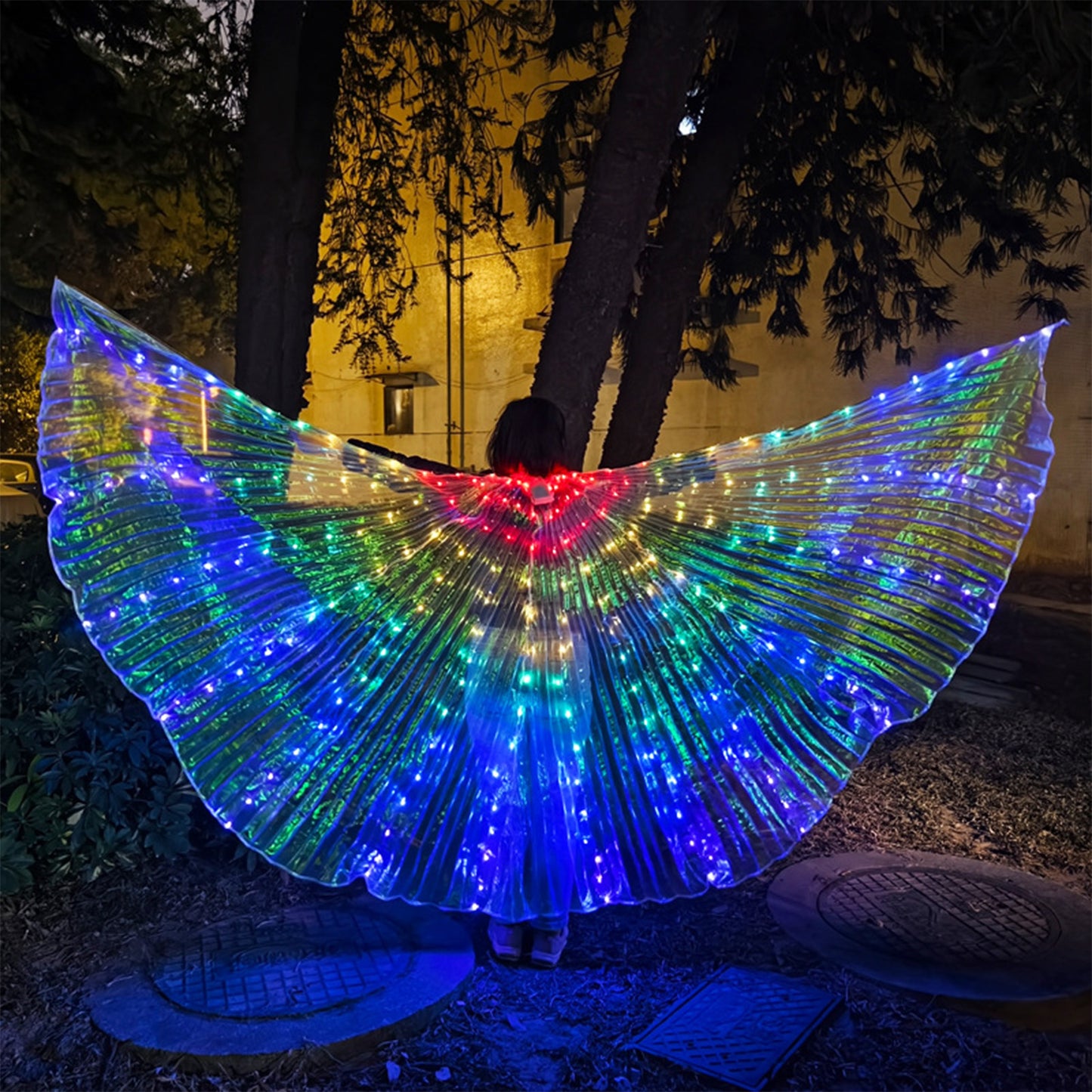 LED Light Up Wing For Adults 9.8FT Polyester Glowing Belly Dance