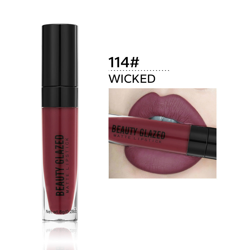 Large Capacity Waterproof Non-Stick Lipstick - 8ml Velvet Matte Lip Gloss for Dry Skin