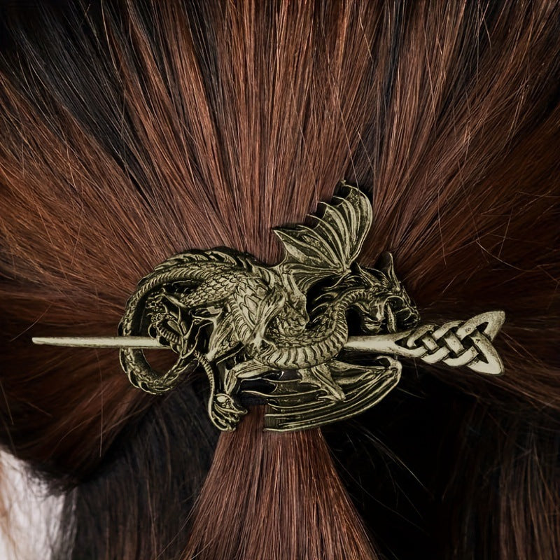Retro Viking Dragon Hairpin Women's Hair Accessory Nordic Style