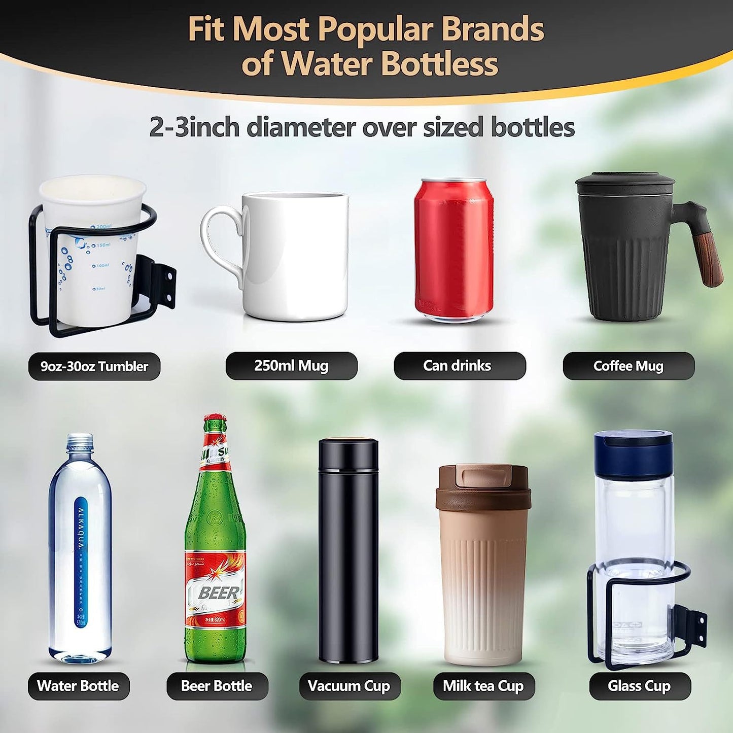 Car Water Cup Holder Beverage Bottle Bracket Metal Drink Holder for Vehicles