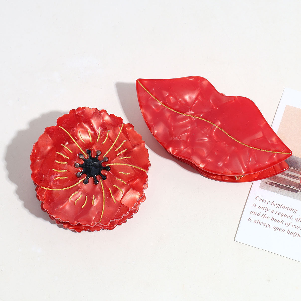 Acetate Hair Clip with Grip Lines - Multiple Colors