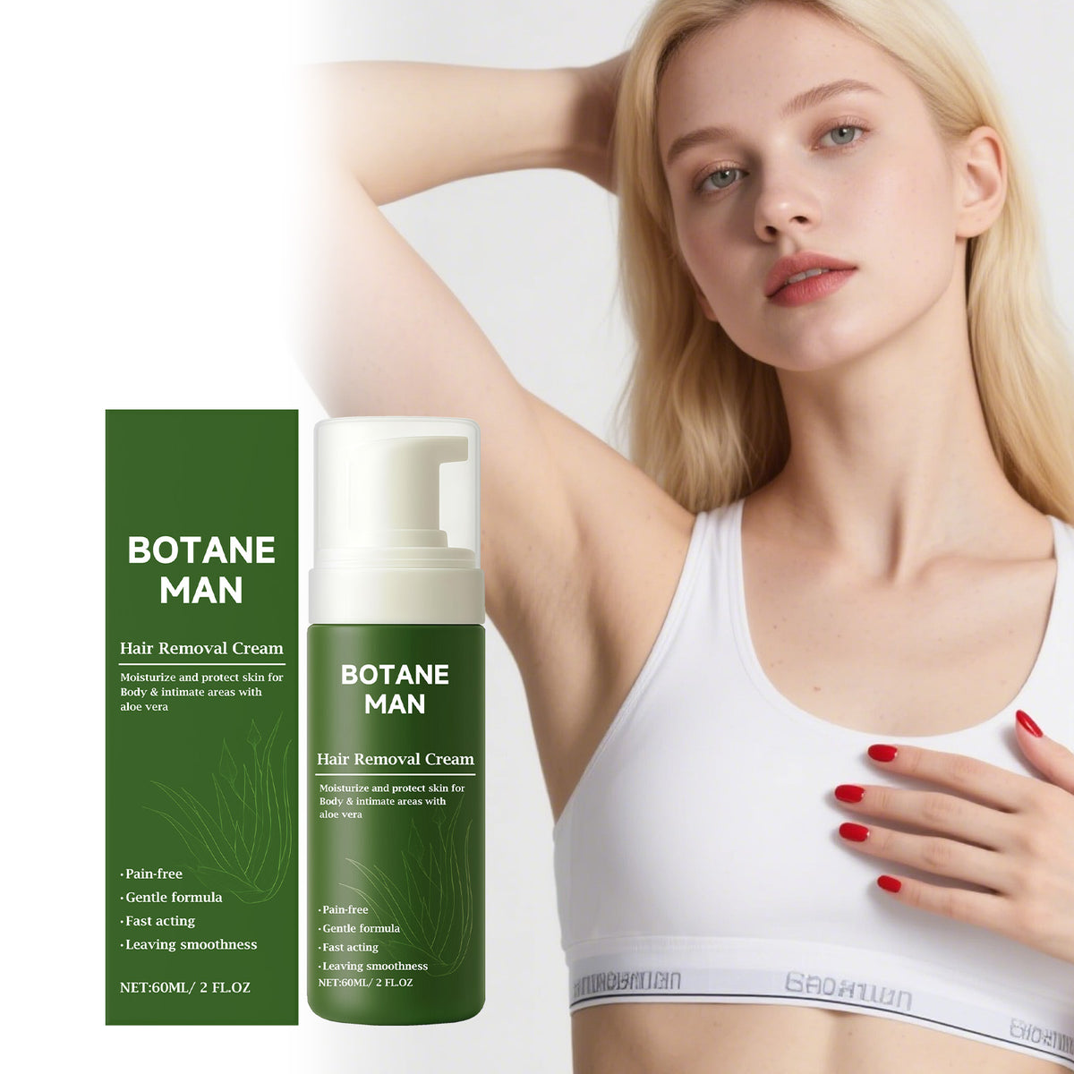 Gentle Hair Removal Mousse 60ml - Moisturizing Body Care Solution
