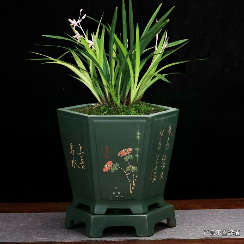 Hexagonal Large Ceramic Flowerpot for Home Garden Indoor Outdoor