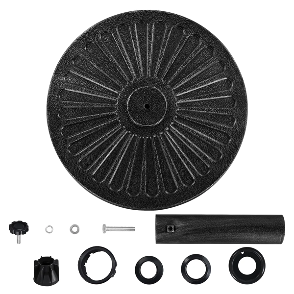 30 Lb Heavy Duty Outdoor Umbrella Base 18in Black Weather-Resistant Support