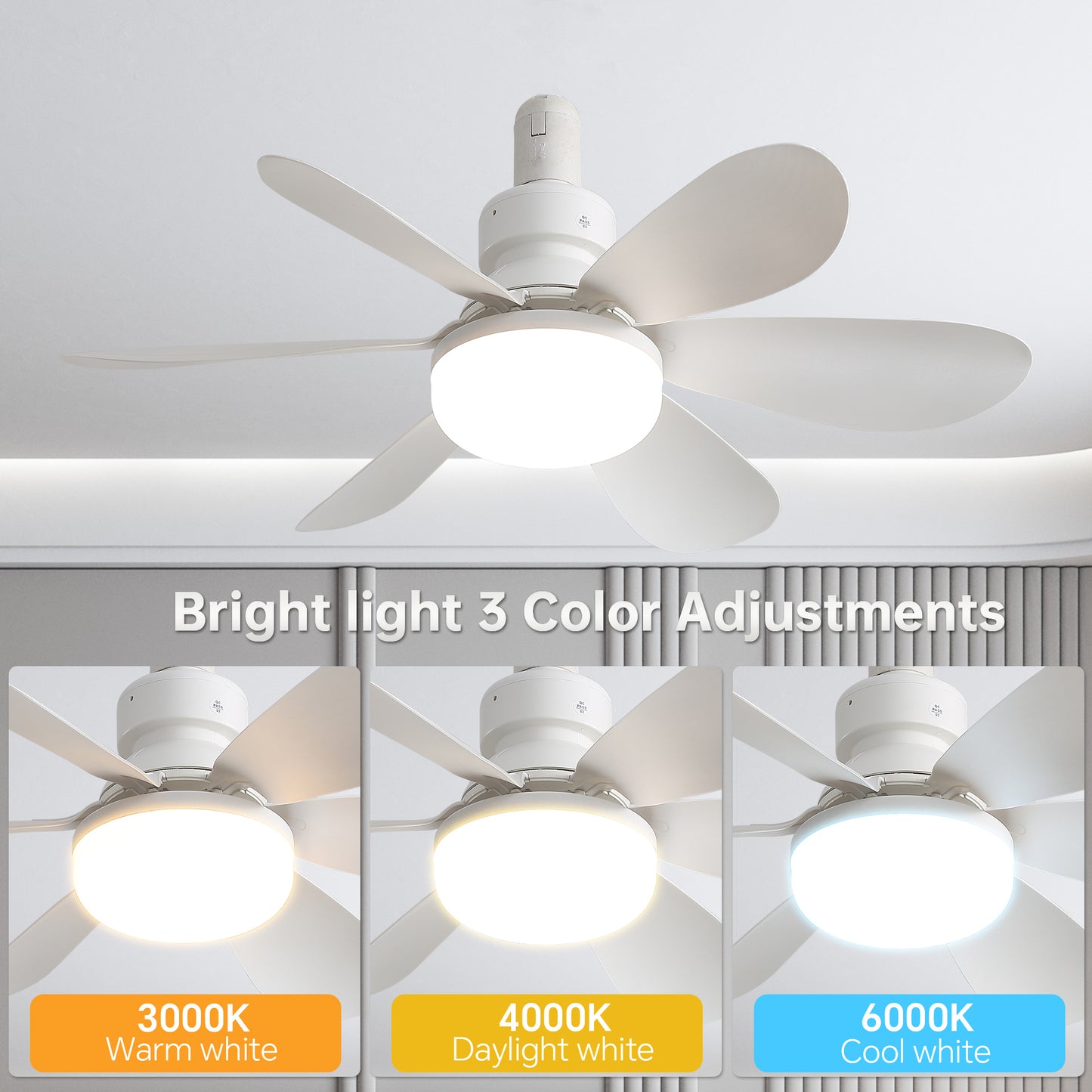 20-Inch Ceiling Fan with Light & Remote, Dimmable LED, Silent DC Motor