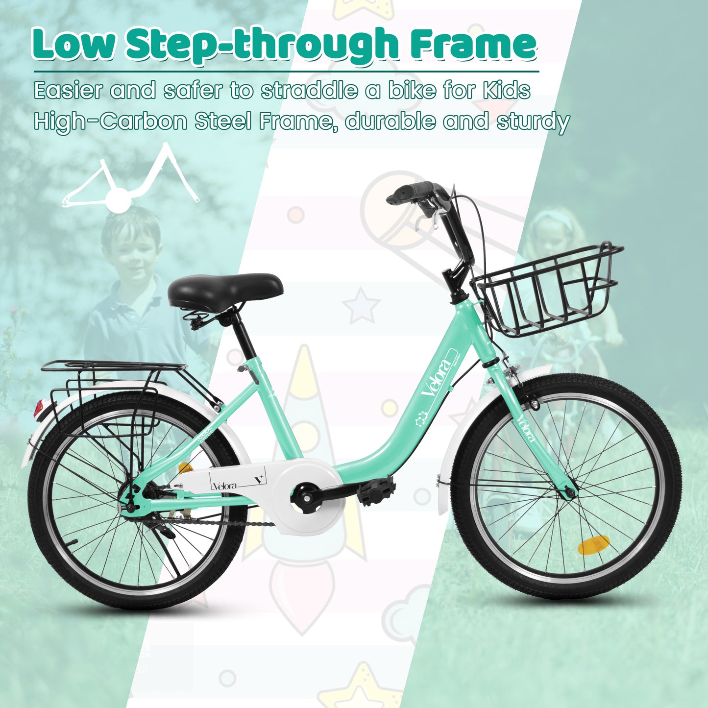 20-Inch Kids Bike for Boys & Girls - Lightweight Steel Frame