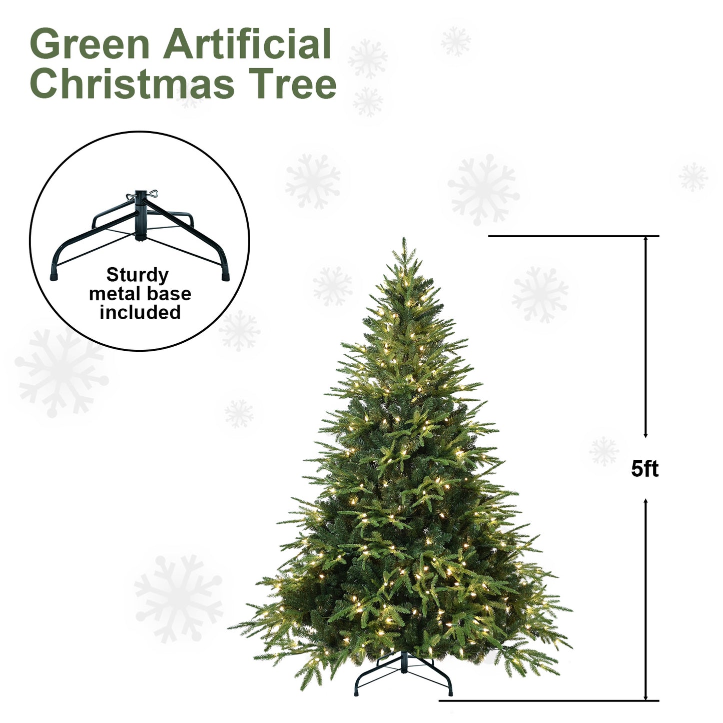 Artificial Christmas Tree with Lights - Multiple Heights Available