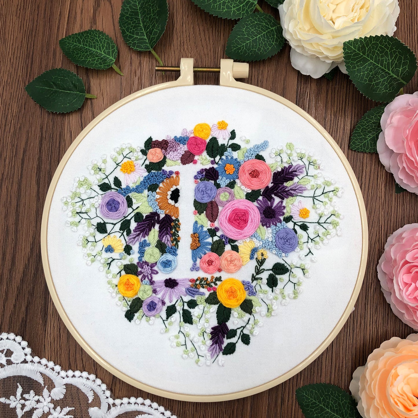 Love Embroidery Kit - Easy Cross-Stitch Craft for Home & Gift