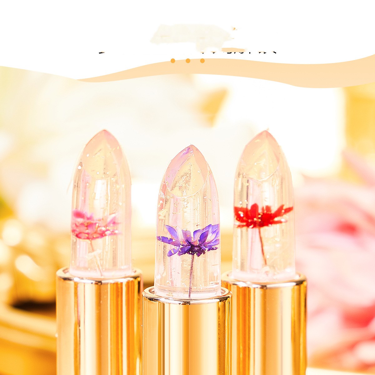 Temperature Change Lipstick with Gold Foil Effects - Moisturizing & Long-Lasting
