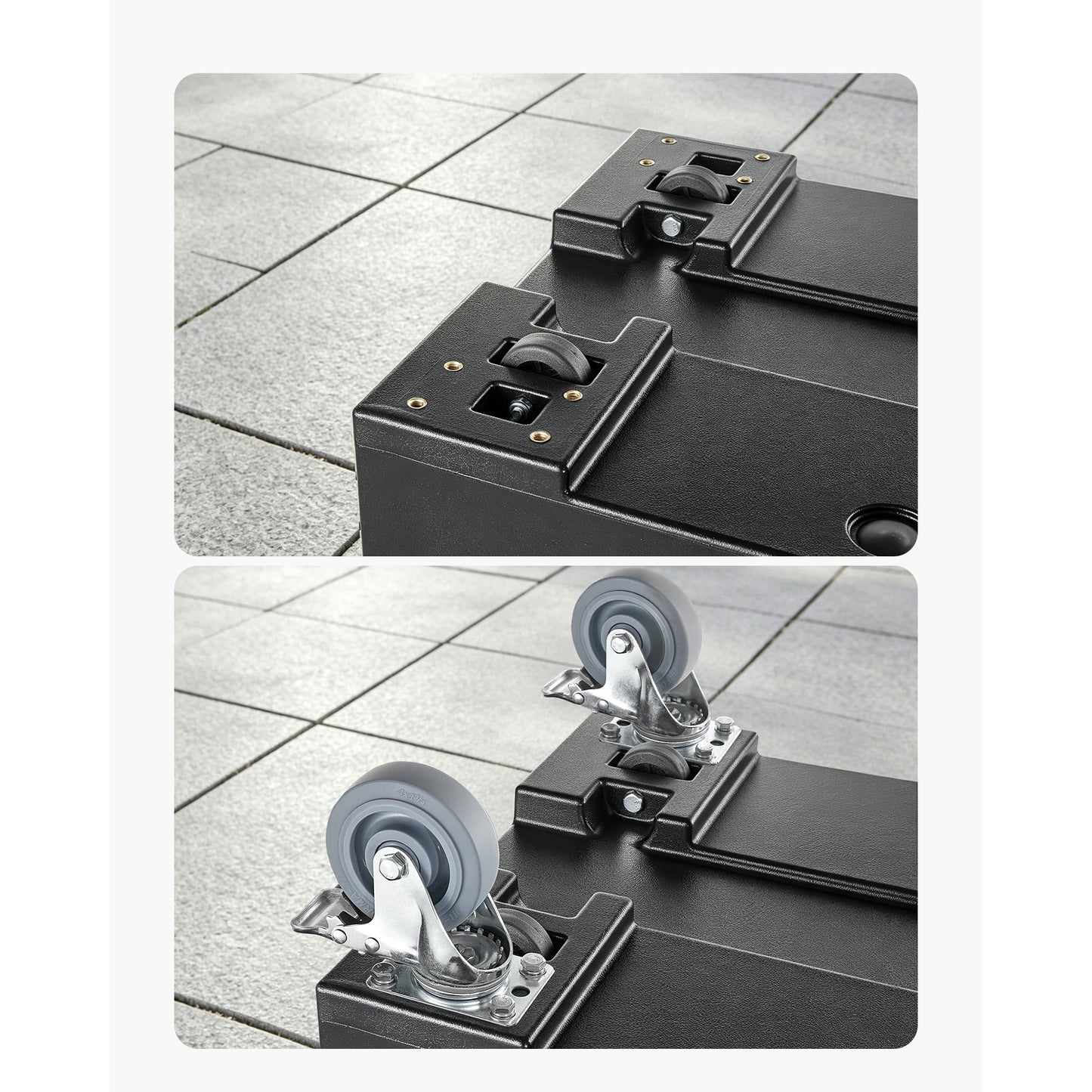 Heavy Duty 5 Inch Caster Wheels Set of 4 for Food Carriers - Swivel & Rigid with Brakes