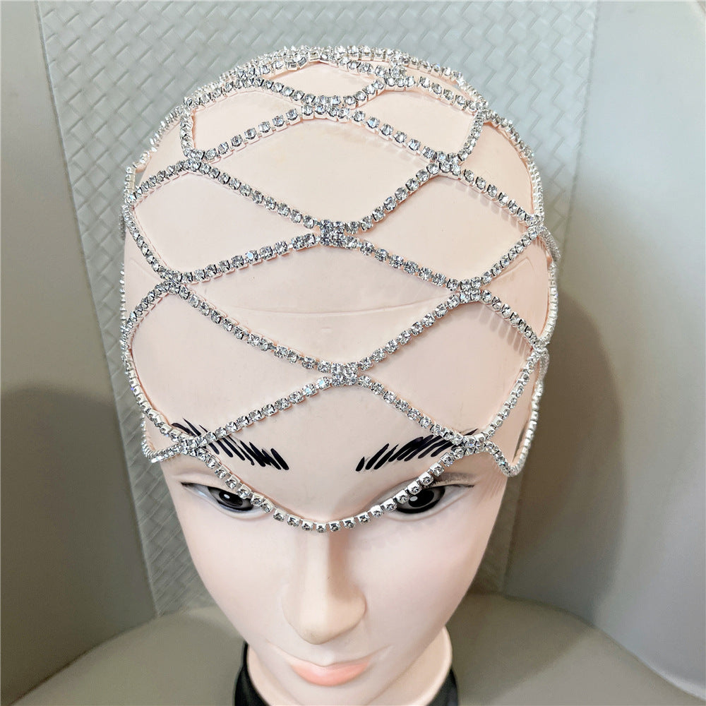 Rhinestone Butterfly Headdress with Mesh Fringe