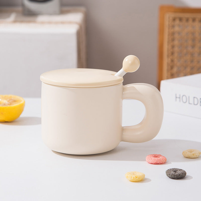 Ceramic Drinking Mug for Office Water - 380ml, Multi-Color