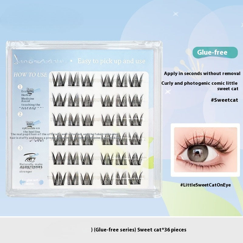 Glue-Free Self-Adhesive Small Flame False Eyelashes - Multiple Styles