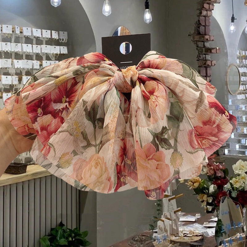 Elegant Chiffon Floral Bow Hair Band