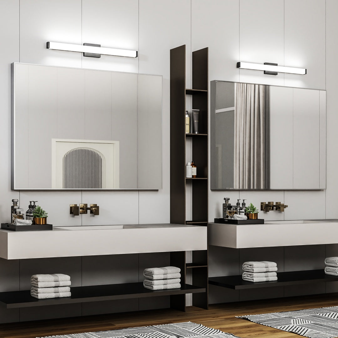 Modern Black Bathroom Vanity Light - 33 Inch LED Fixture