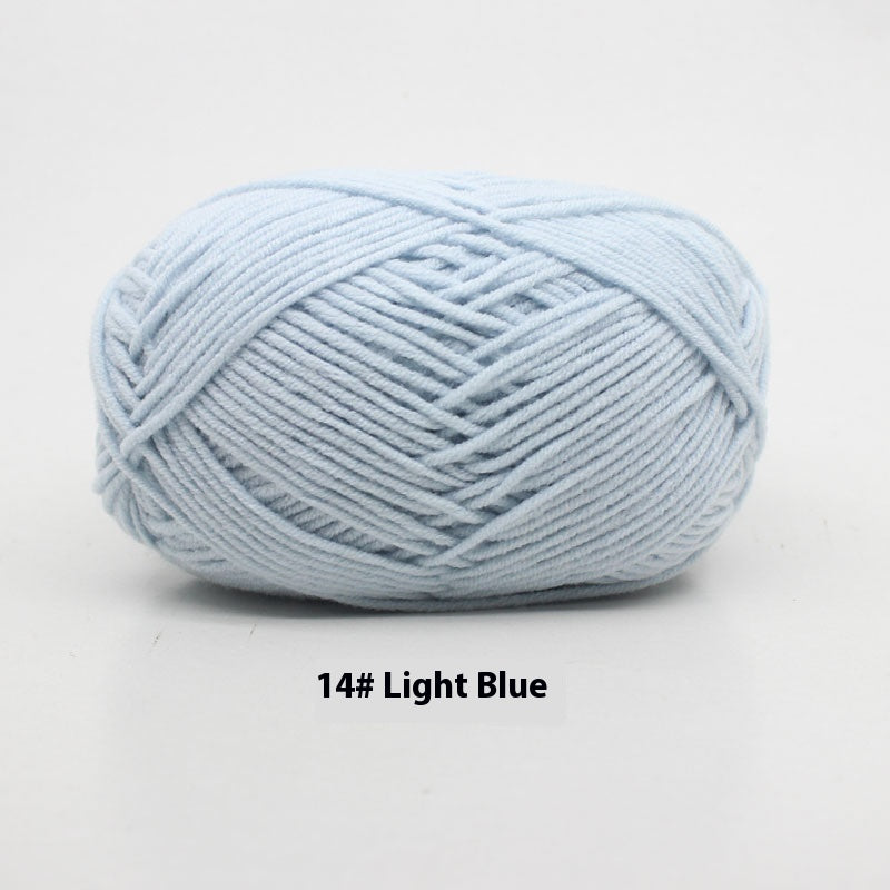Four-Strand Milk Cotton Crochet Yarn Balls for Craft Projects - Multiple Colors