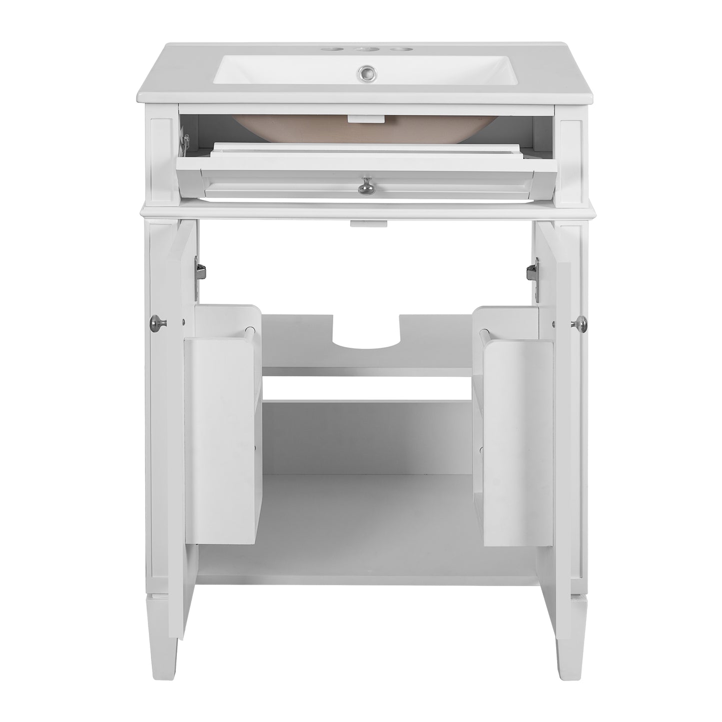 24" Bathroom Vanity with Sink, Soft-Close Doors & Storage