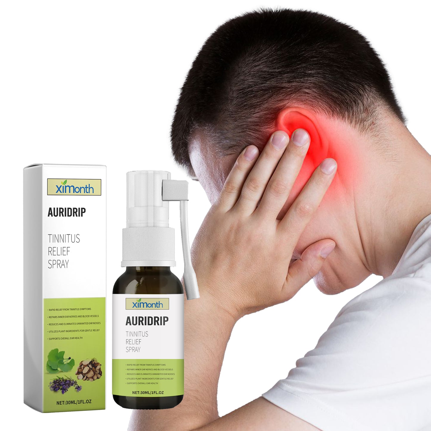 Ear Soothing Spray 30ml for Ear Relief & Tinnitus Relief - Gentle Ear Care Solution