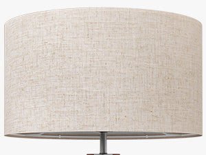 Mid Century Modern Tripod Floor Lamp with Linen Shade - E26 Base, Wooden Stand