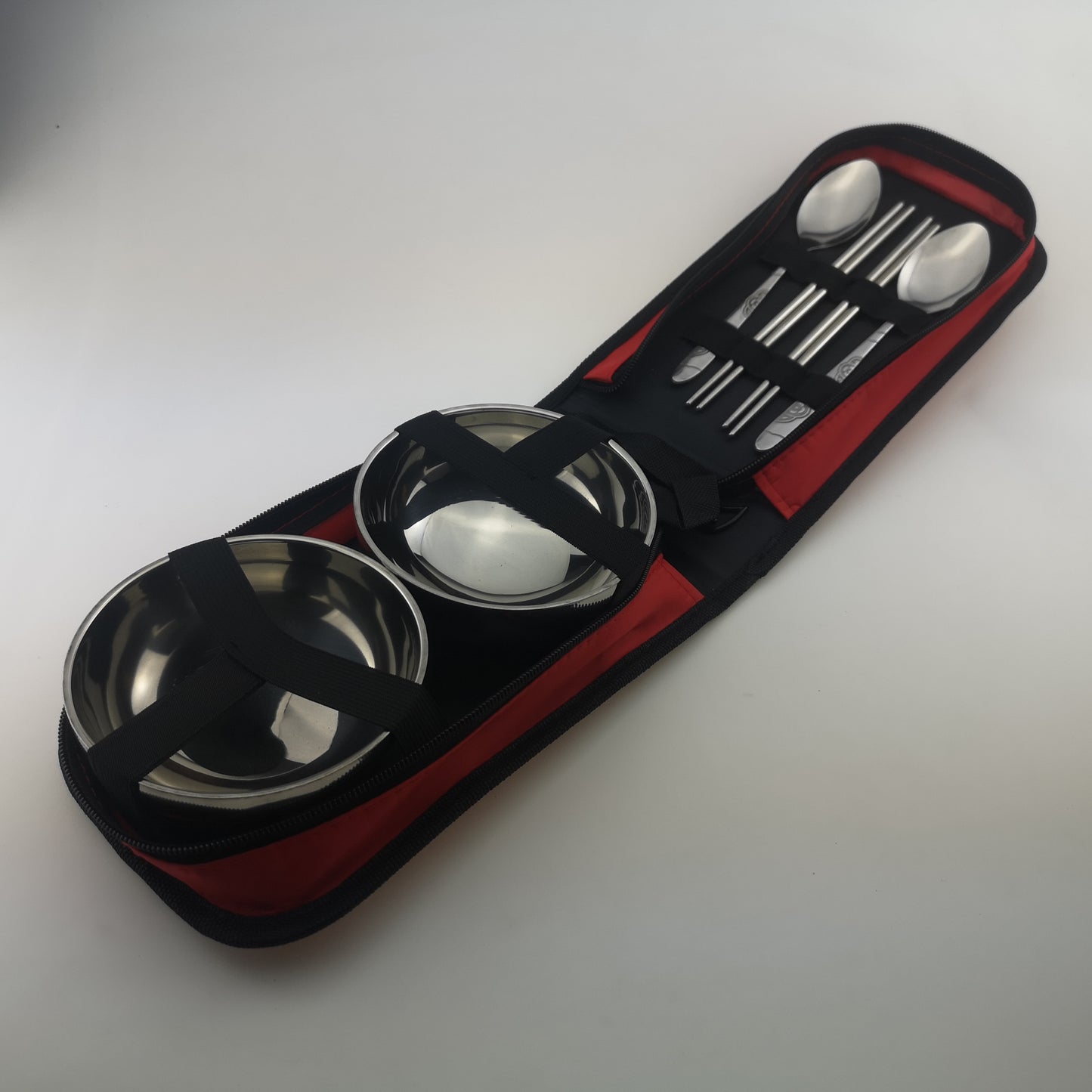 Portable Stainless Steel Folding Bowl Set for Outdoor Dining and Camping