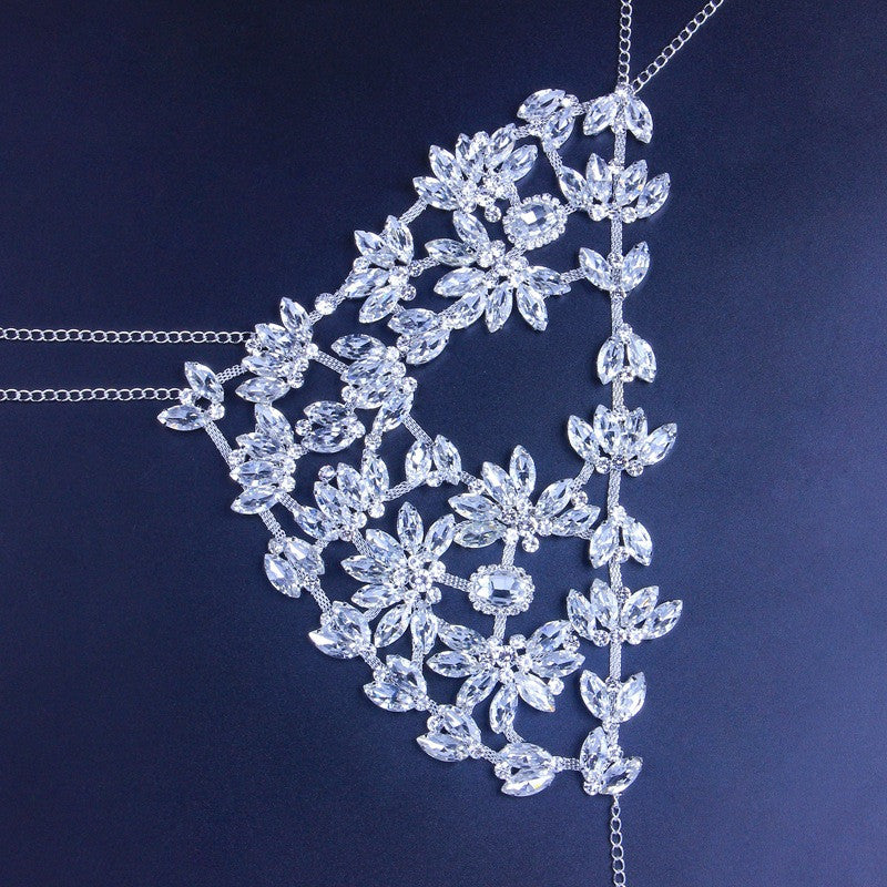 Rhinestone Fashion Mask - White