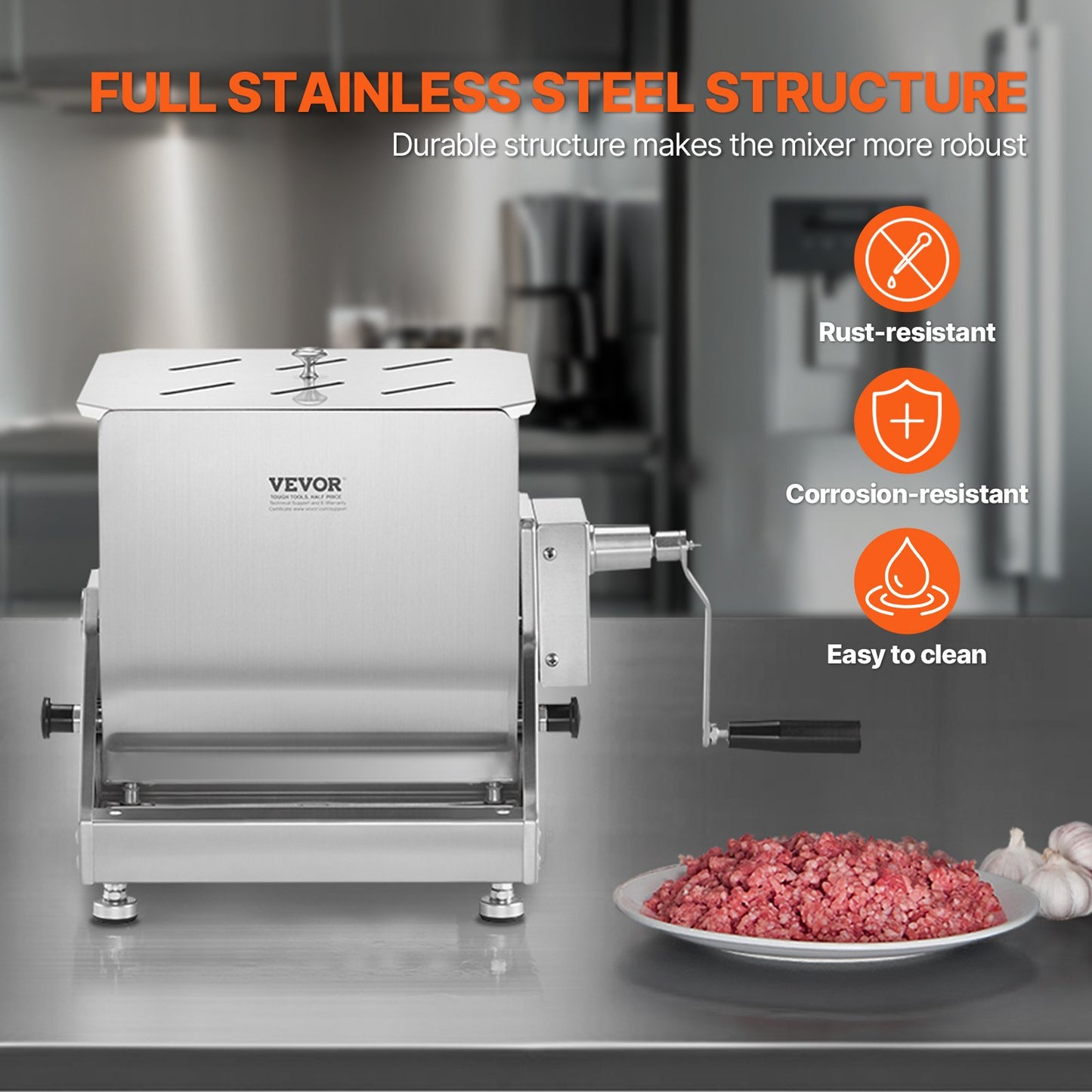 30L Manual Meat Mixer with Tilt Tank for Sausage Production