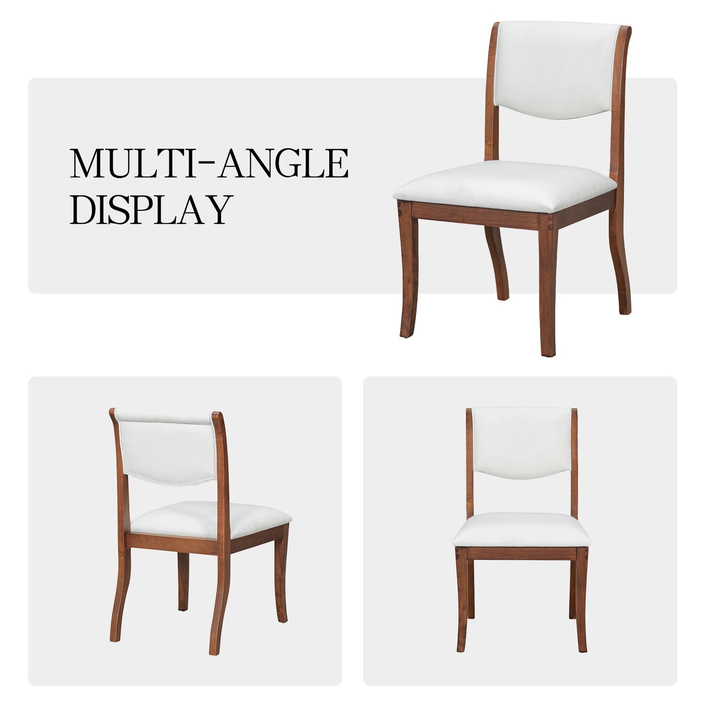Round Walnut Dining Table Set with 2 Chairs - Traditional Design