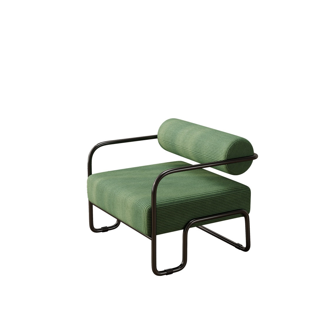 Dark Green Iron Sofa Chair - Lazy Individual & Balcony Leisure Chair