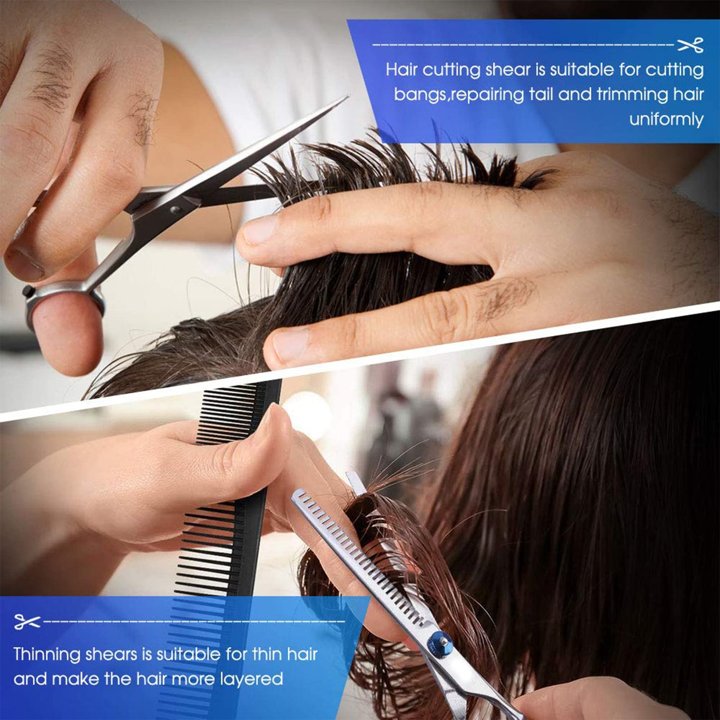 Professional Hair Cutting Scissors Kit - 6-Inch Stainless Steel Shears