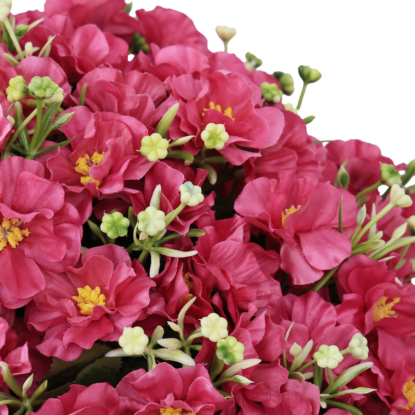 24-Inch Faux Snow Lotus Potted Plant - Rose Red, UV-Resistant