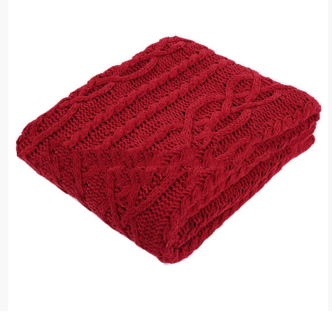 Heavy Weight Knitted Blanket - Thick Chenille Bed Cover for Home & Bedroom