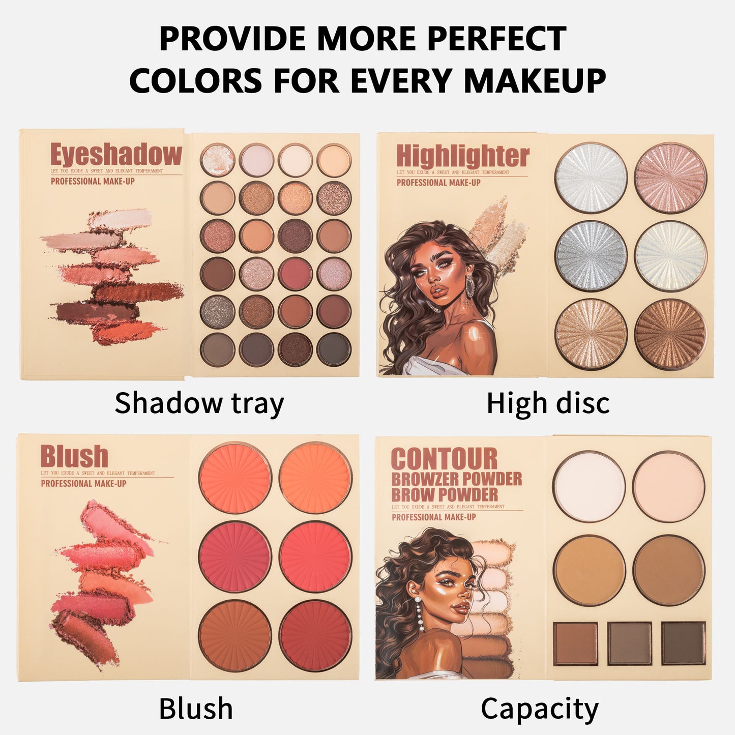 63-Color All-in-One Makeup Palette - Eyeshadow, Blush, Highlighter & Contour