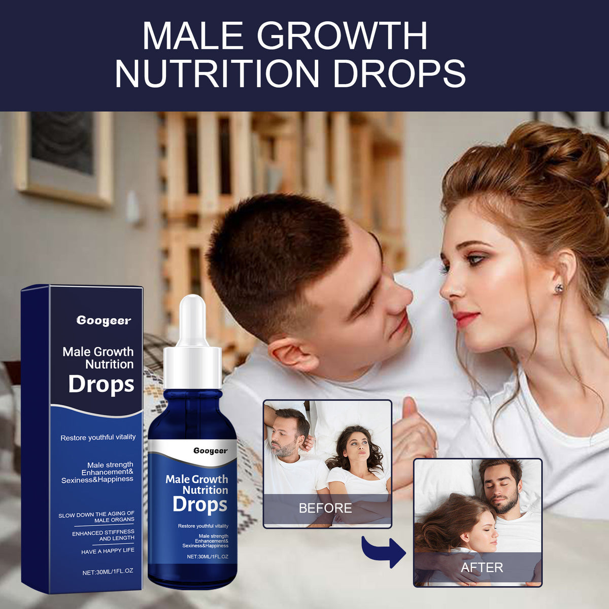 Male Body Nutrition Drops - 30ml Body Care Supplement for Men