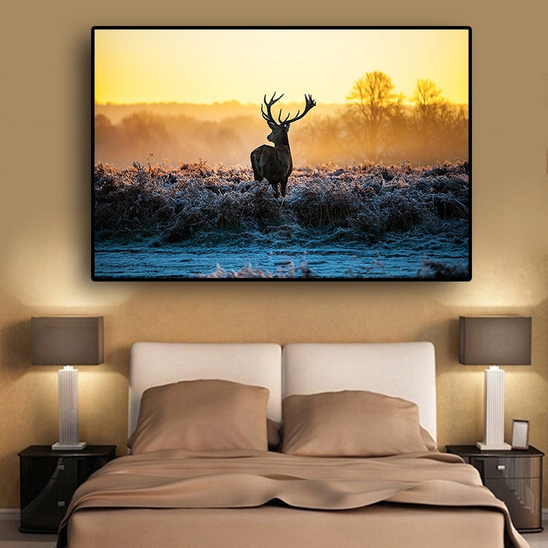 Wildlife Deer Canvas Painting - Home Wall Art for Living Room or Bedroom