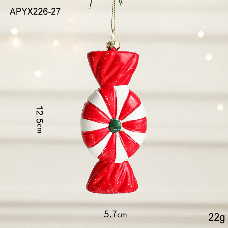 Christmas Tree Decorations Painted Plastic Ornaments Set - Holiday Decor