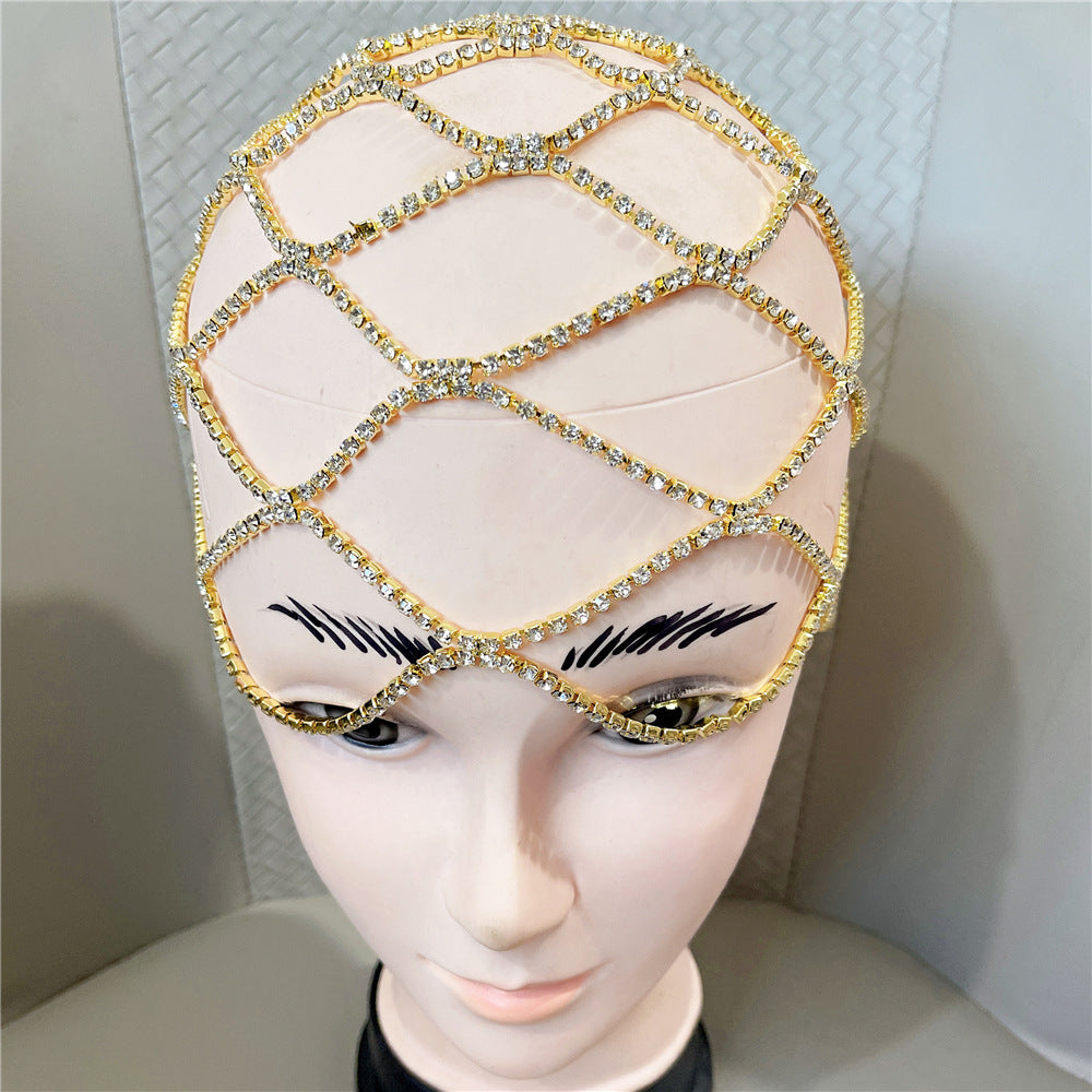 Rhinestone Butterfly Headdress with Mesh Fringe