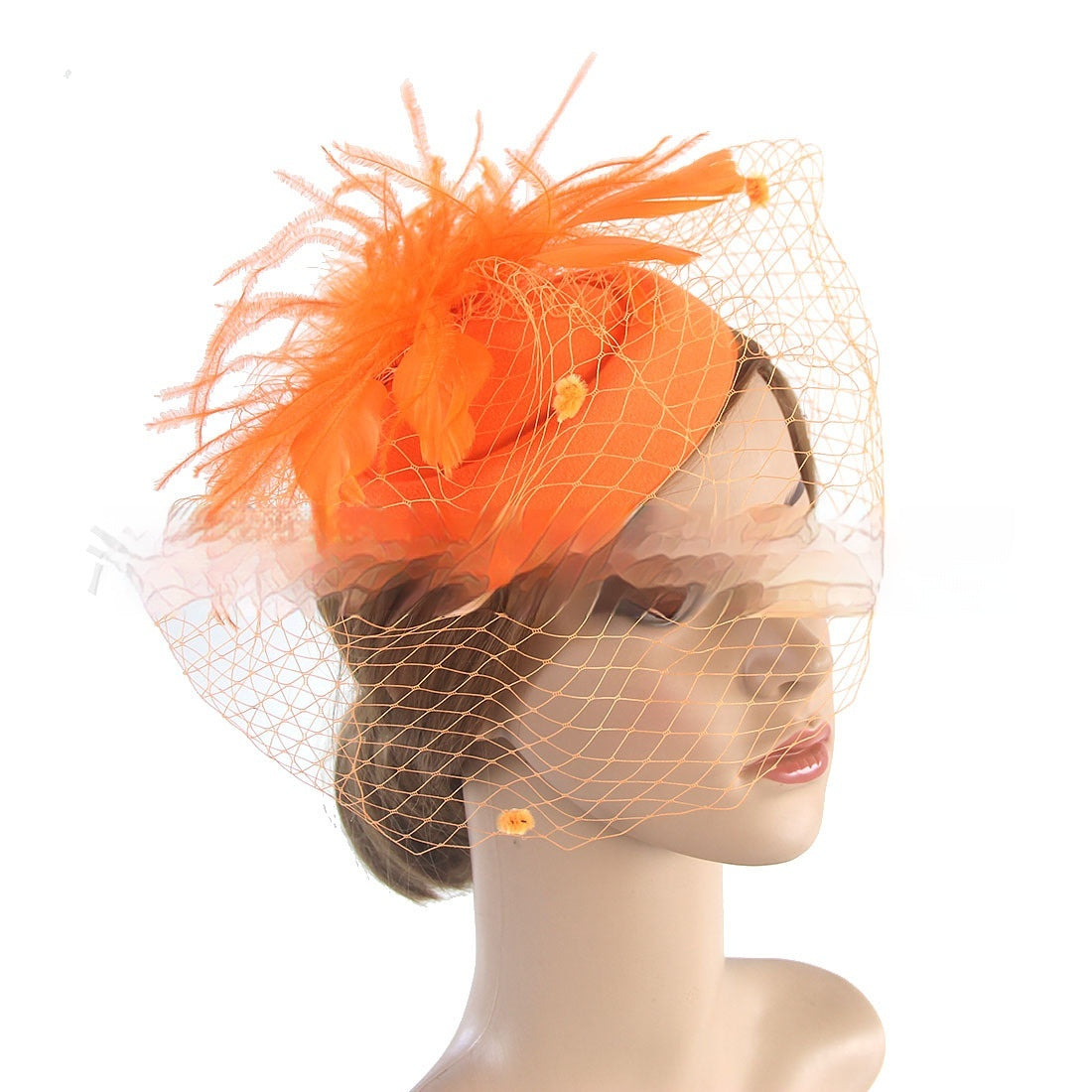 Vintage Bridal Veil Headdress with Flowers