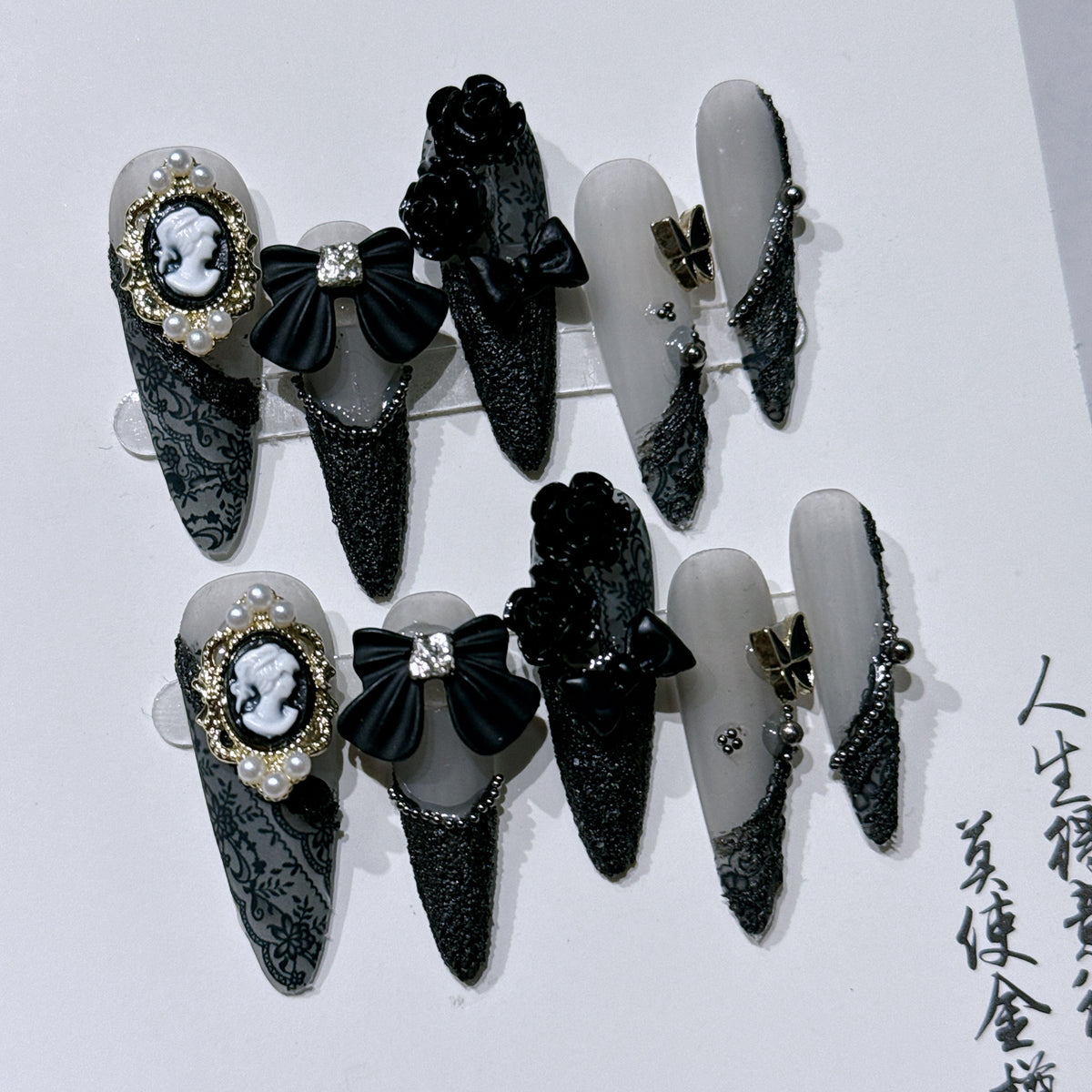 Baroque Beauty Head Camellia Nail Stickers for Nail Art & Decor