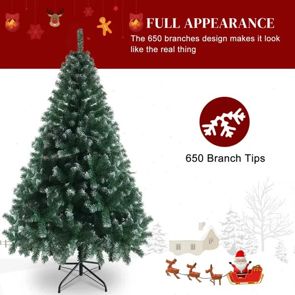 6FT White PVC Christmas Tree with Iron Legs - 812 Branches