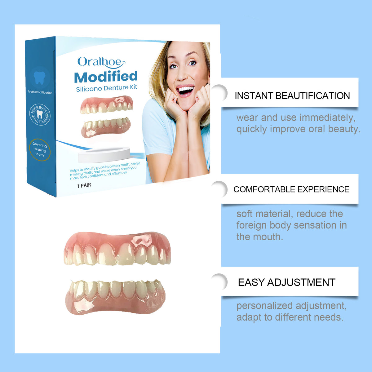 Simple Home Dental Seam Correction False Teeth Set