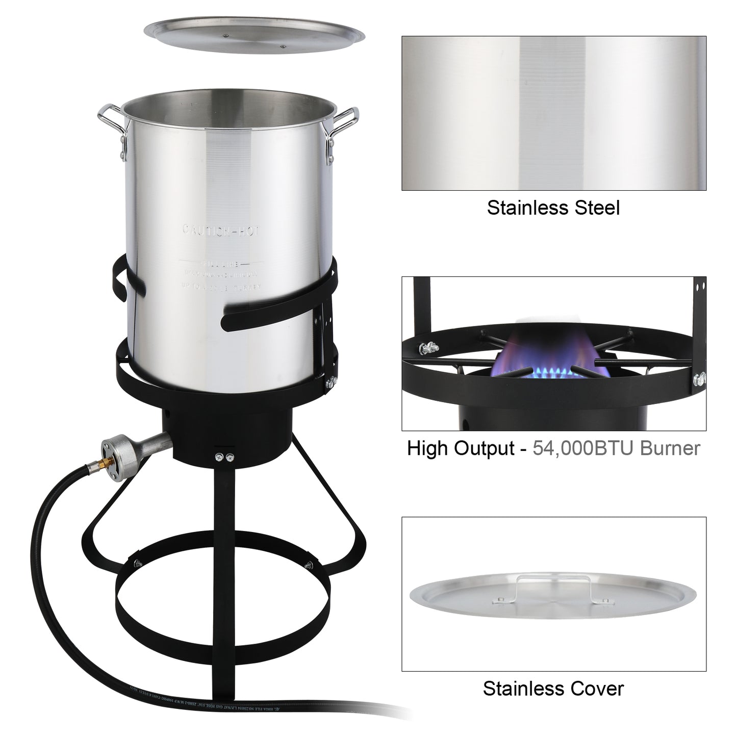 30QT Turkey Fryer & 10QT Fish Pot Set - Outdoor Cooking