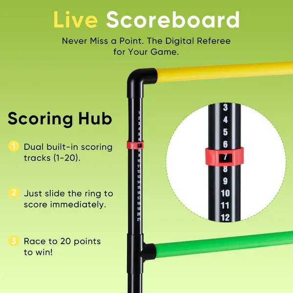 Ladder Ball and Golf Throwing Game Set - 6 Soft Balls with Scoring Board