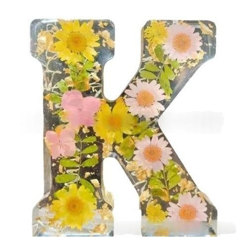 Floral Alphabet Resin Home Decor Gift Without Lighting - Modern Minimalist